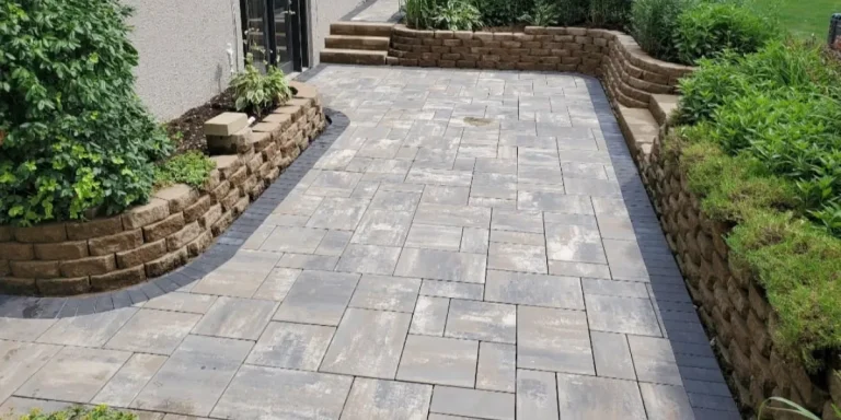 Patio pavers with retaining walls in Ohio