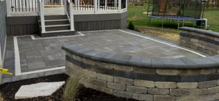Patio pavers with retaining walls in Ohio