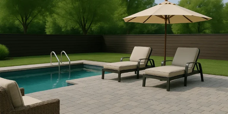 pool deck paver install