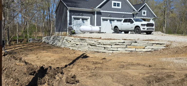 driveway retaining wall replacement in Johnstown, Ohio